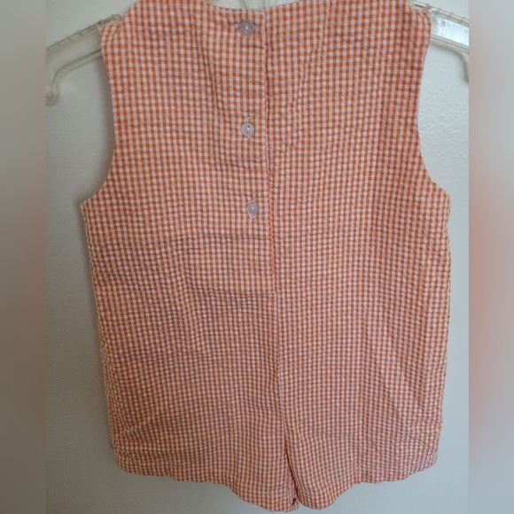 ZU Orange White Checkered Monkey Jumper Size 9 Months - Picture 5 of 7